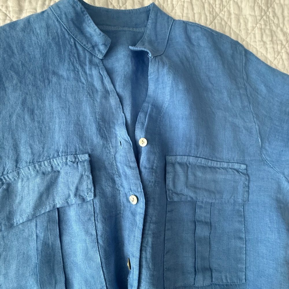 NWOT 100 Italian Linen Midi Dress - Picture 5 of 11